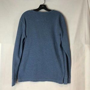 Men's BANANA REPUBLIC Blue Heavy Long Sleeve Thermal Crew Shirt Size L        LL